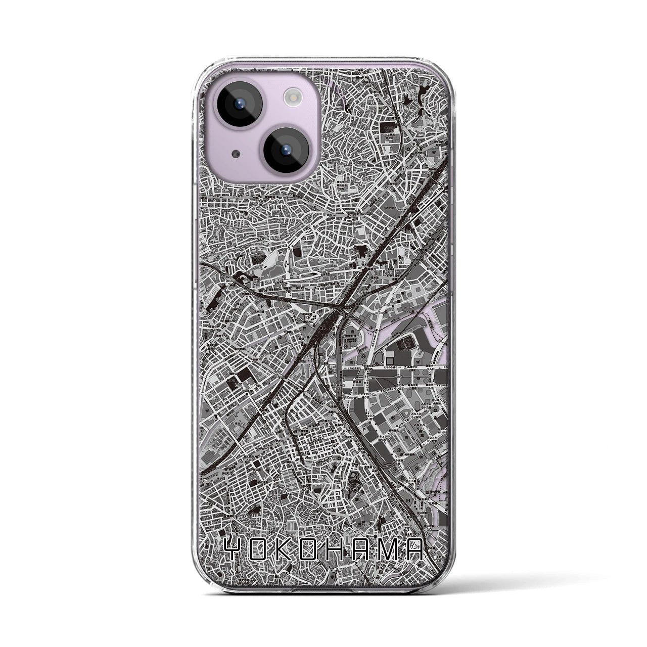 【横浜2(神奈川県)】地図柄iPhoneケース(クリアタイプ)
