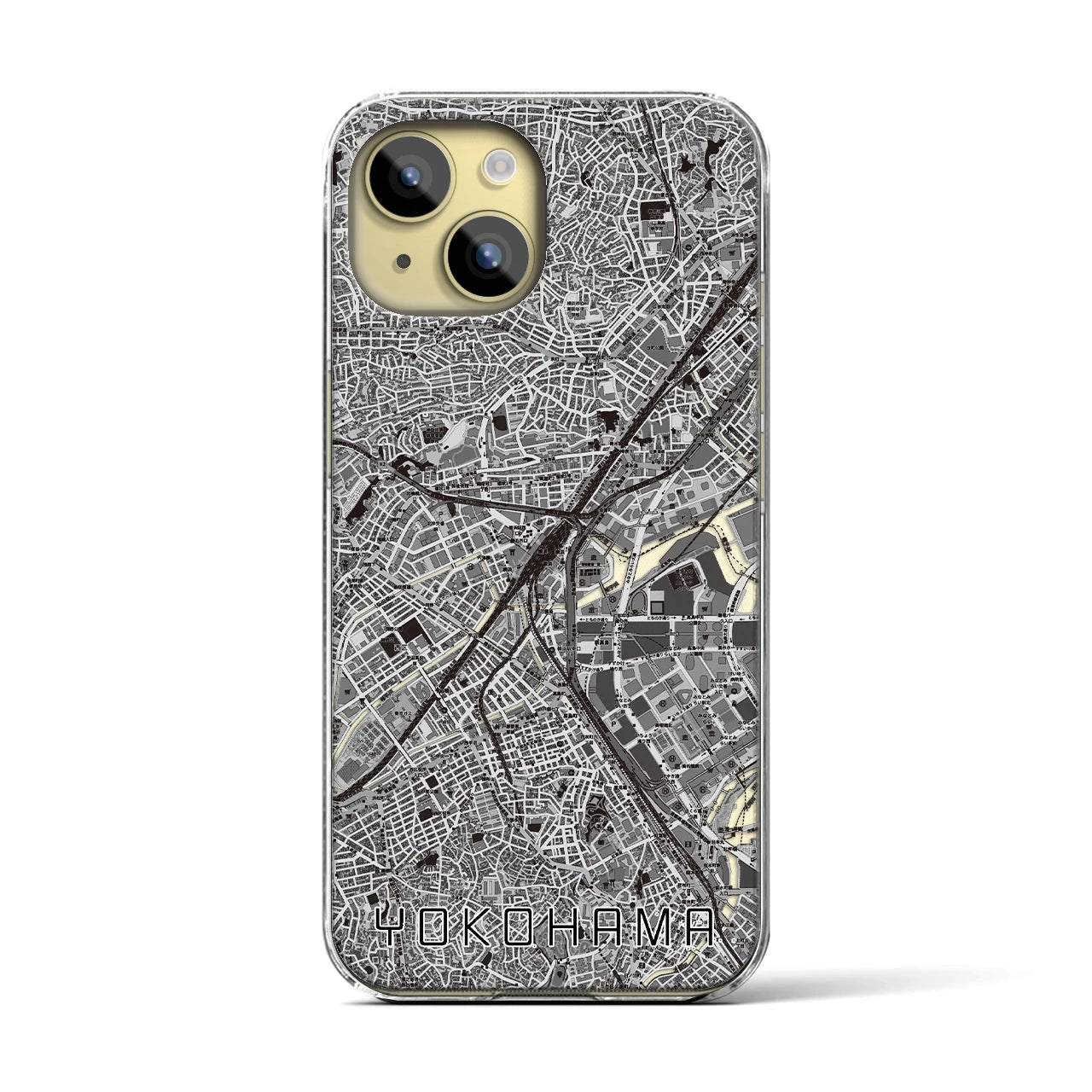 【横浜2(神奈川県)】地図柄iPhoneケース(クリアタイプ)