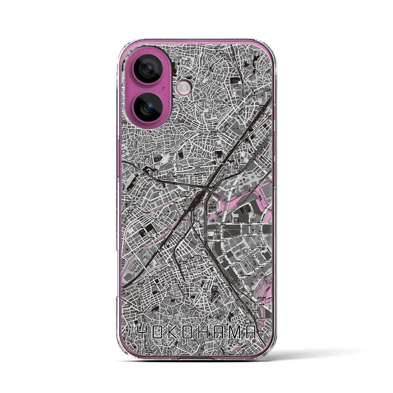 【横浜2(神奈川県)】地図柄iPhoneケース(クリアタイプ)