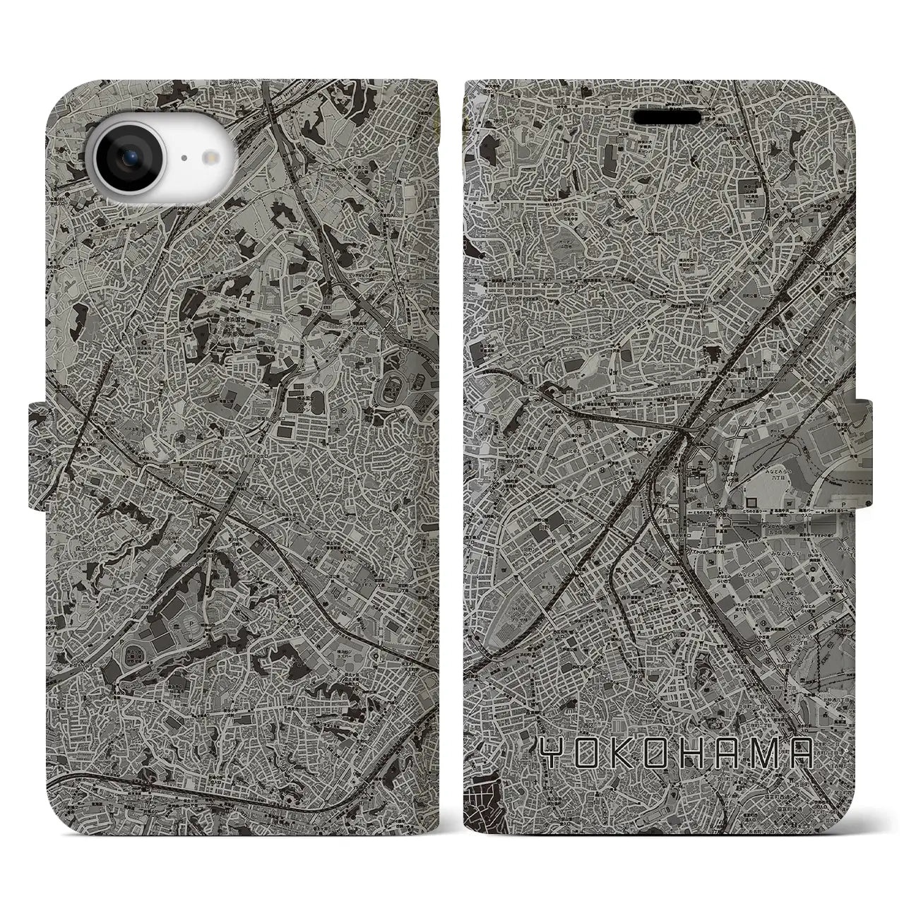 【横浜2(神奈川県)】地図柄iPhoneケース(手帳タイプ)