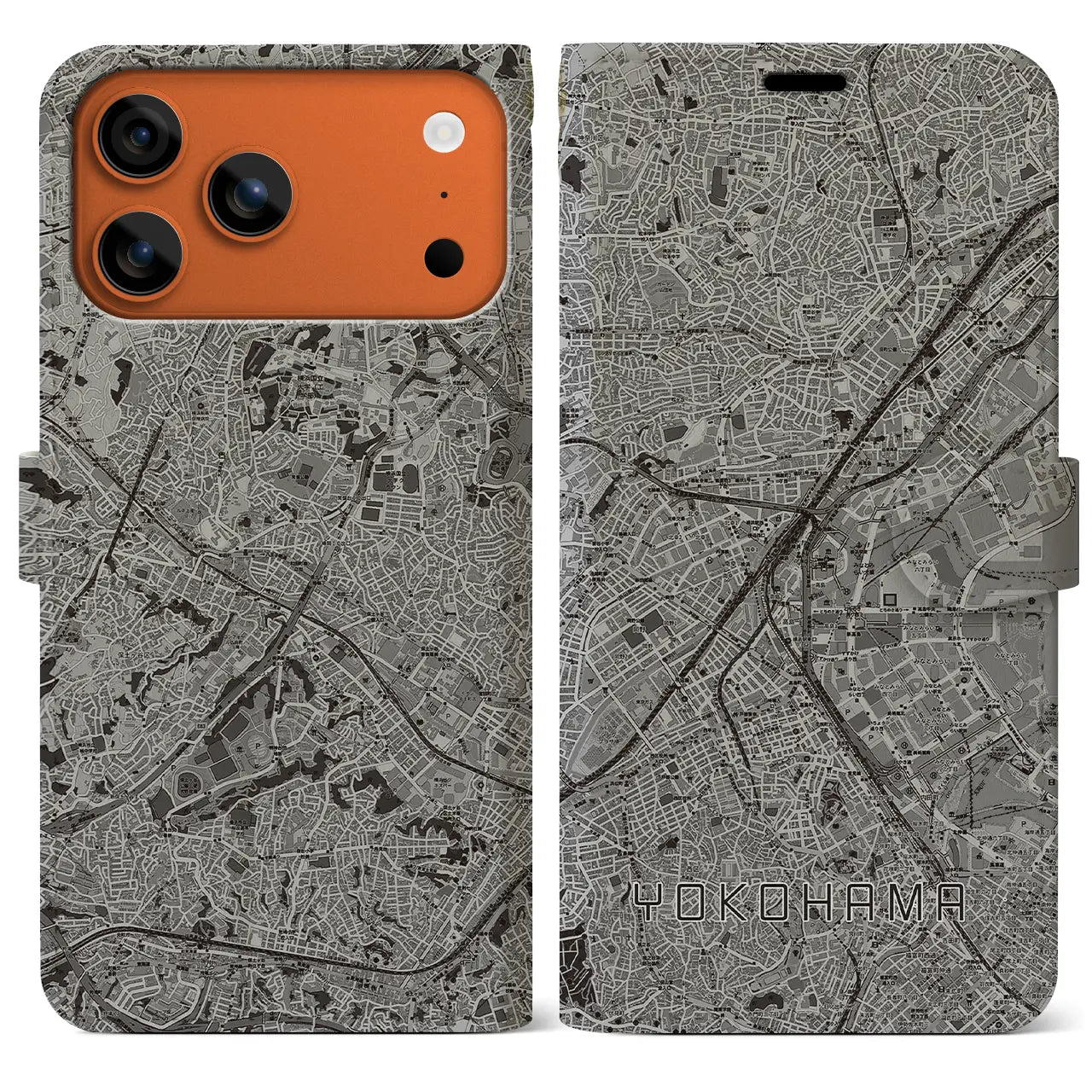 【横浜2(神奈川県)】地図柄iPhoneケース(手帳タイプ)