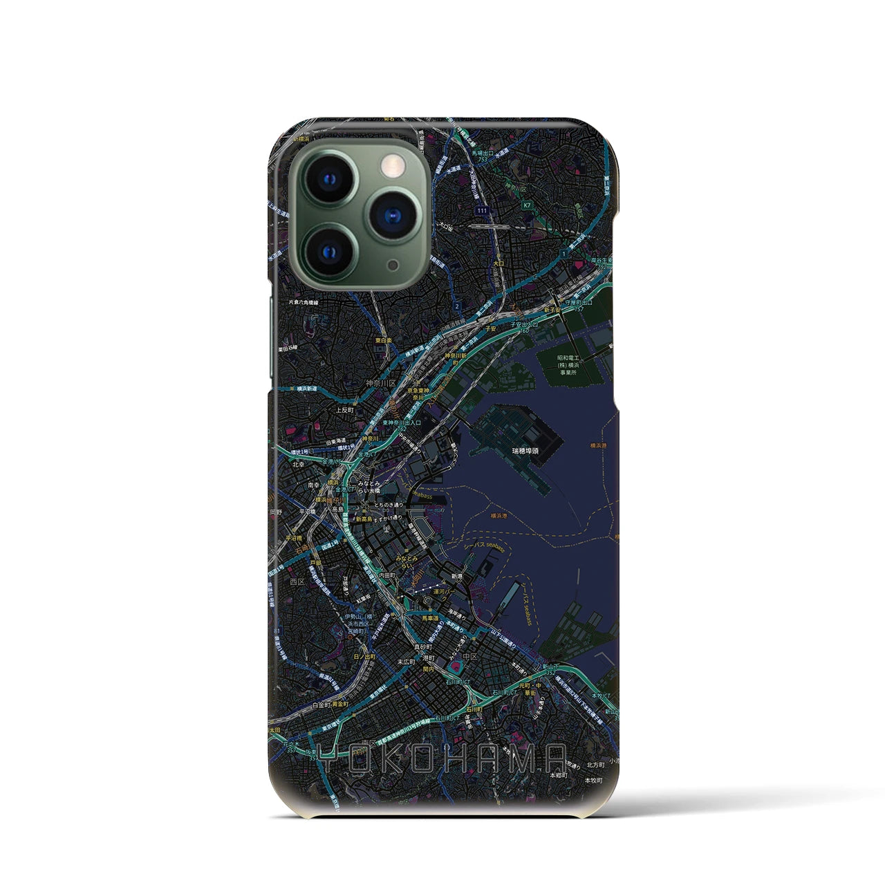 【横浜3(神奈川県)】地図柄iPhoneケース(バックカバータイプ)