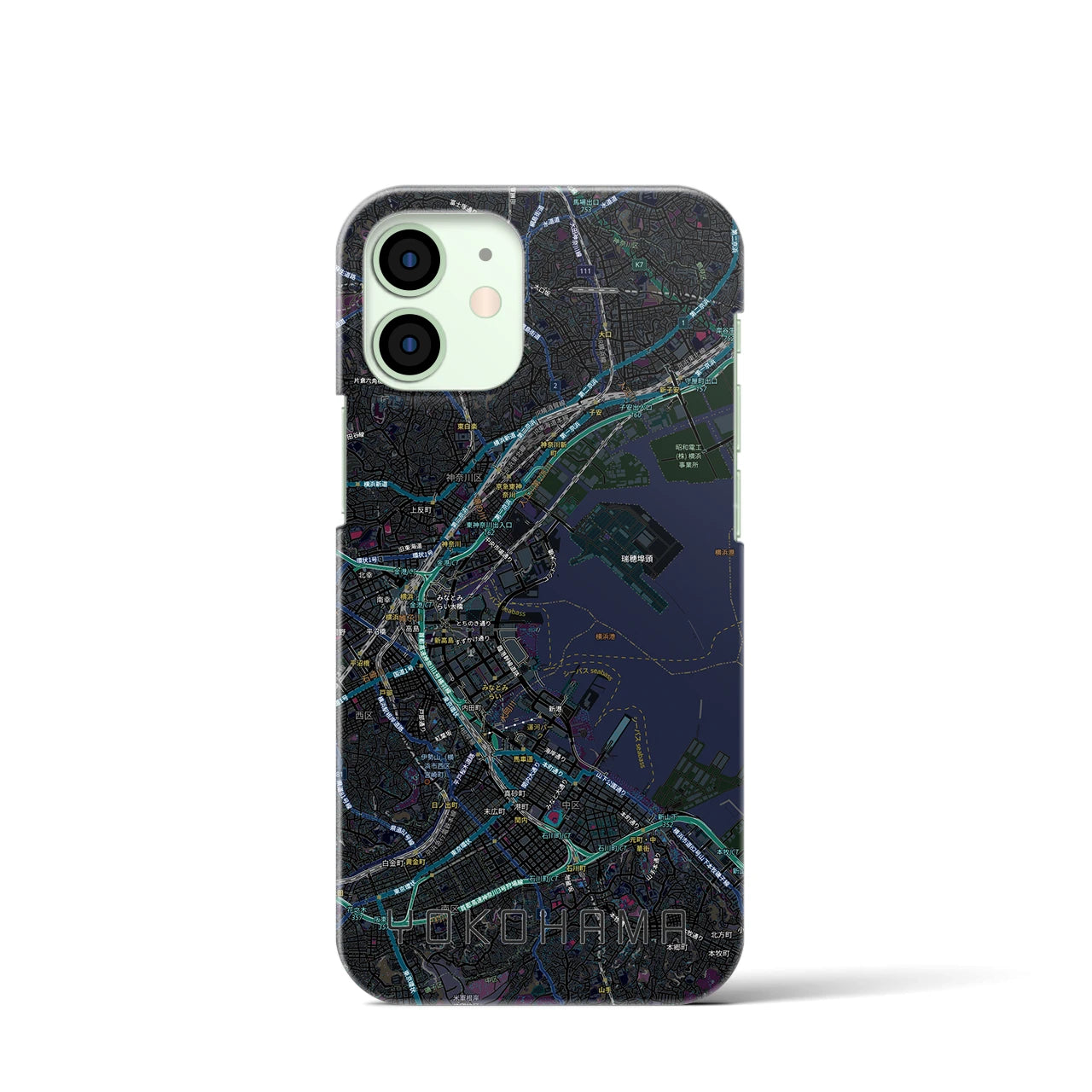【横浜3(神奈川県)】地図柄iPhoneケース(バックカバータイプ)