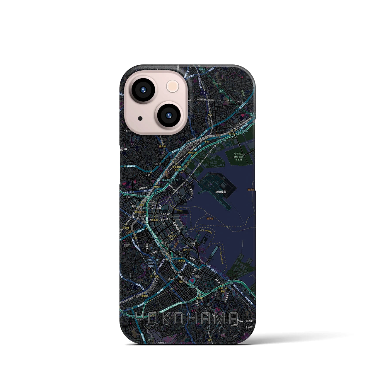 【横浜3(神奈川県)】地図柄iPhoneケース(バックカバータイプ)