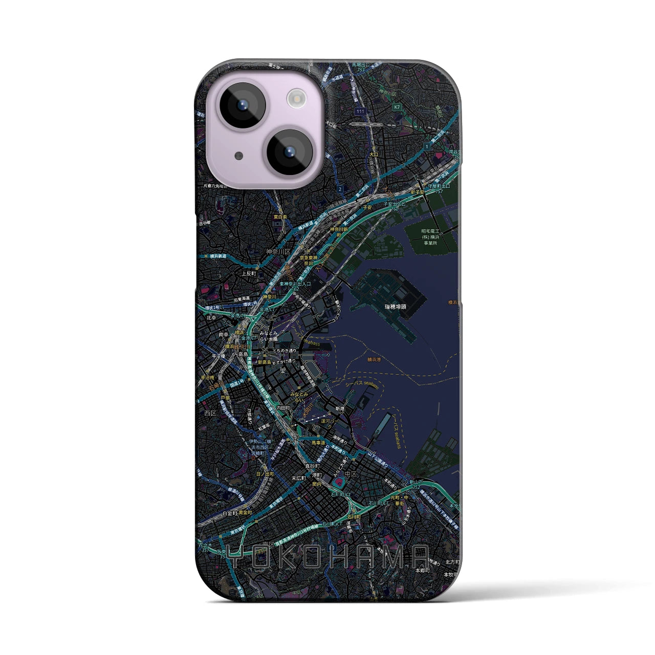 【横浜3(神奈川県)】地図柄iPhoneケース(バックカバータイプ)