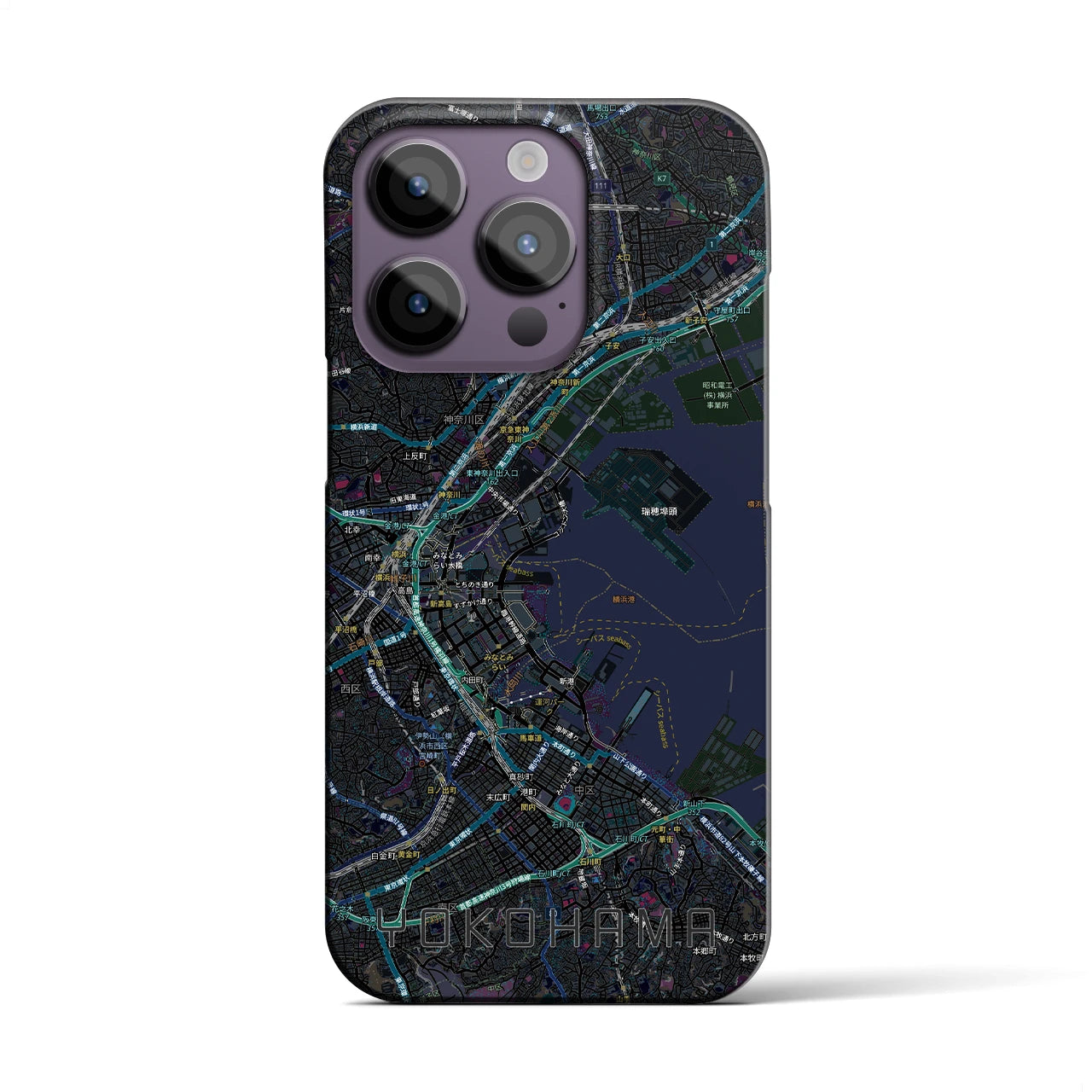 【横浜3(神奈川県)】地図柄iPhoneケース(バックカバータイプ)