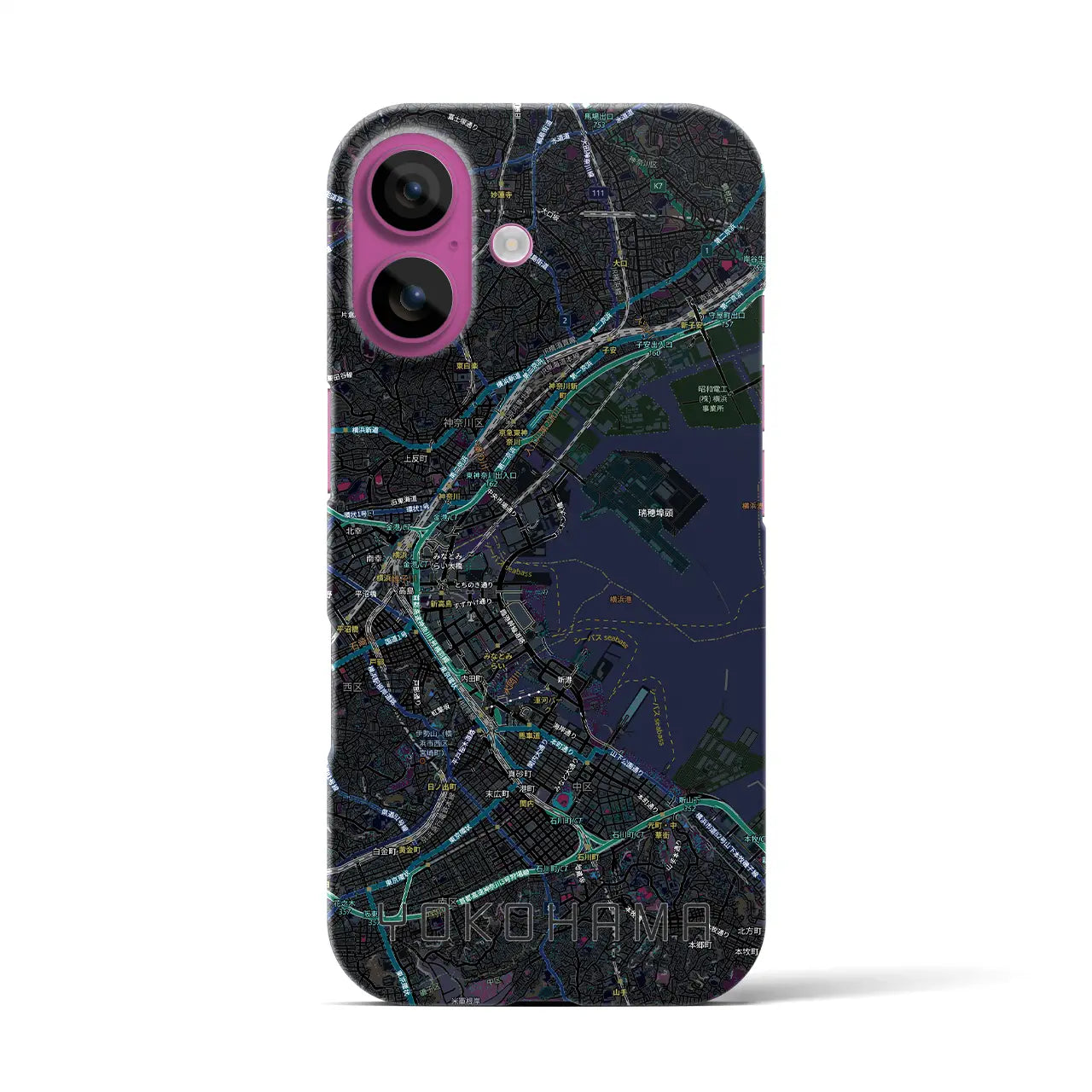 【横浜3(神奈川県)】地図柄iPhoneケース(バックカバータイプ)