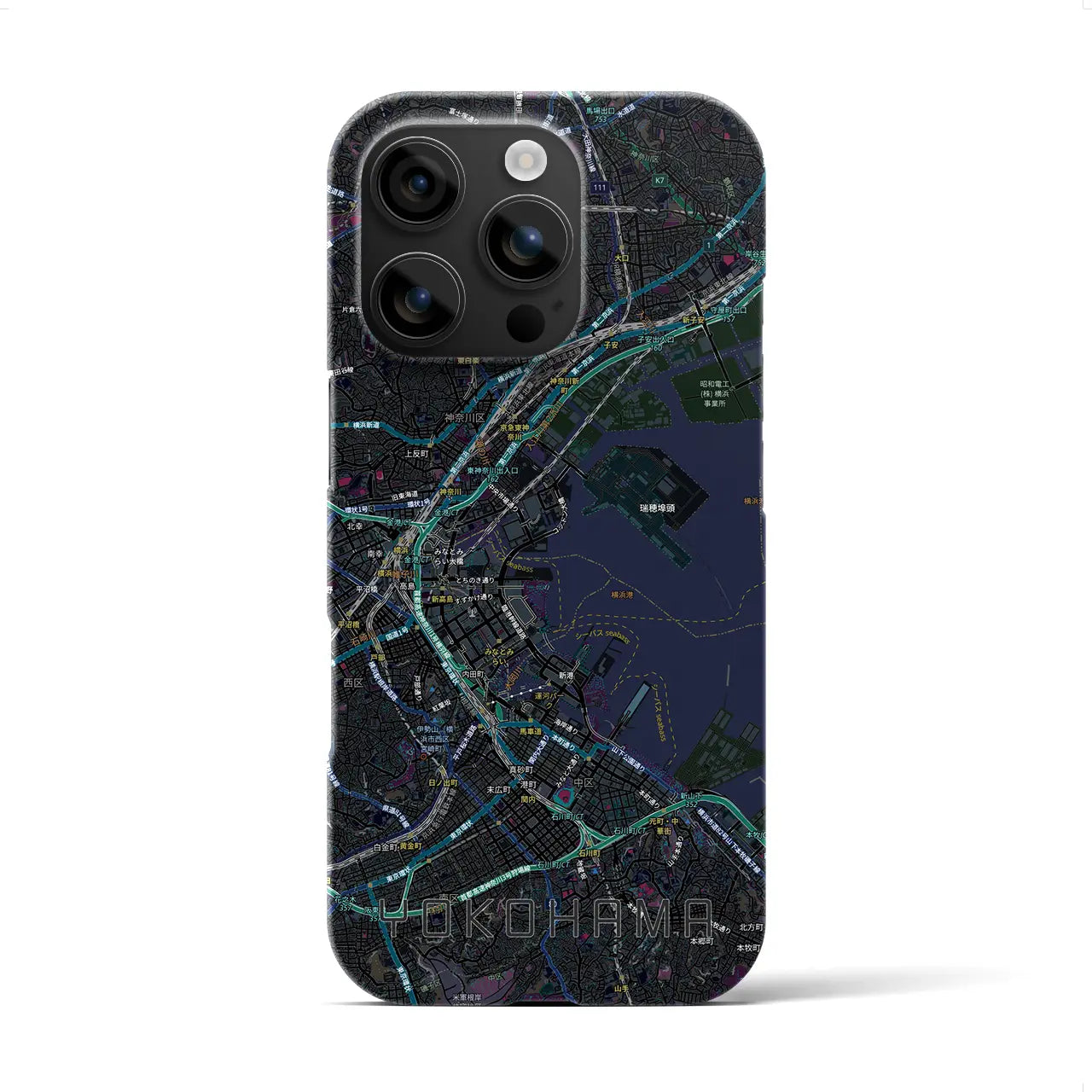 【横浜3(神奈川県)】地図柄iPhoneケース(バックカバータイプ)