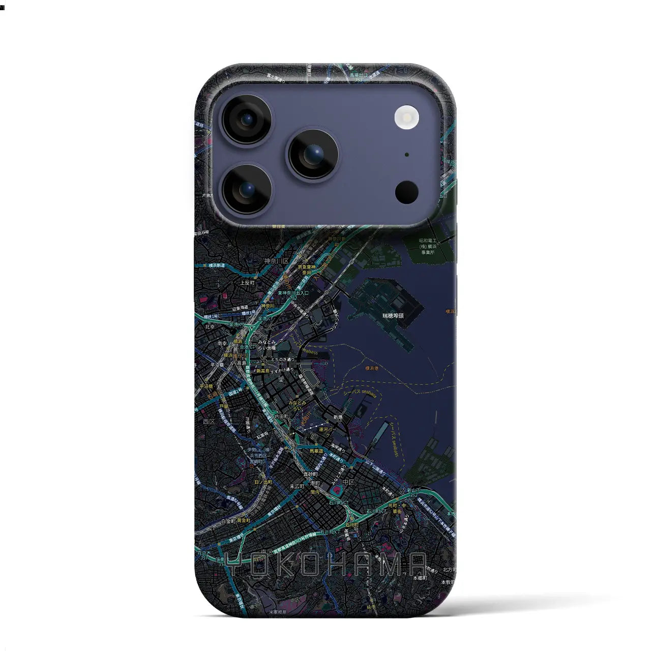 【横浜3(神奈川県)】地図柄iPhoneケース(バックカバータイプ)