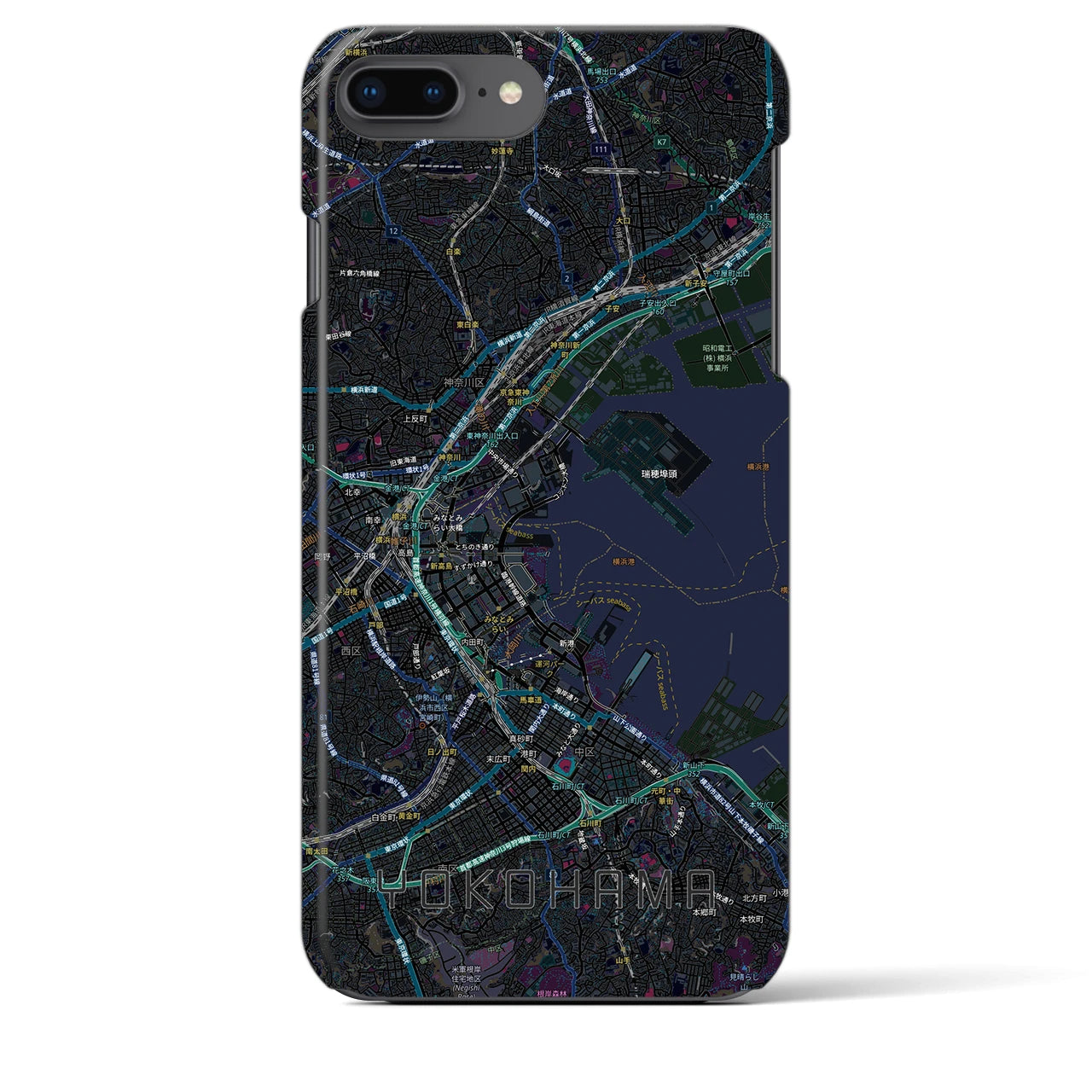 【横浜3(神奈川県)】地図柄iPhoneケース(バックカバータイプ)