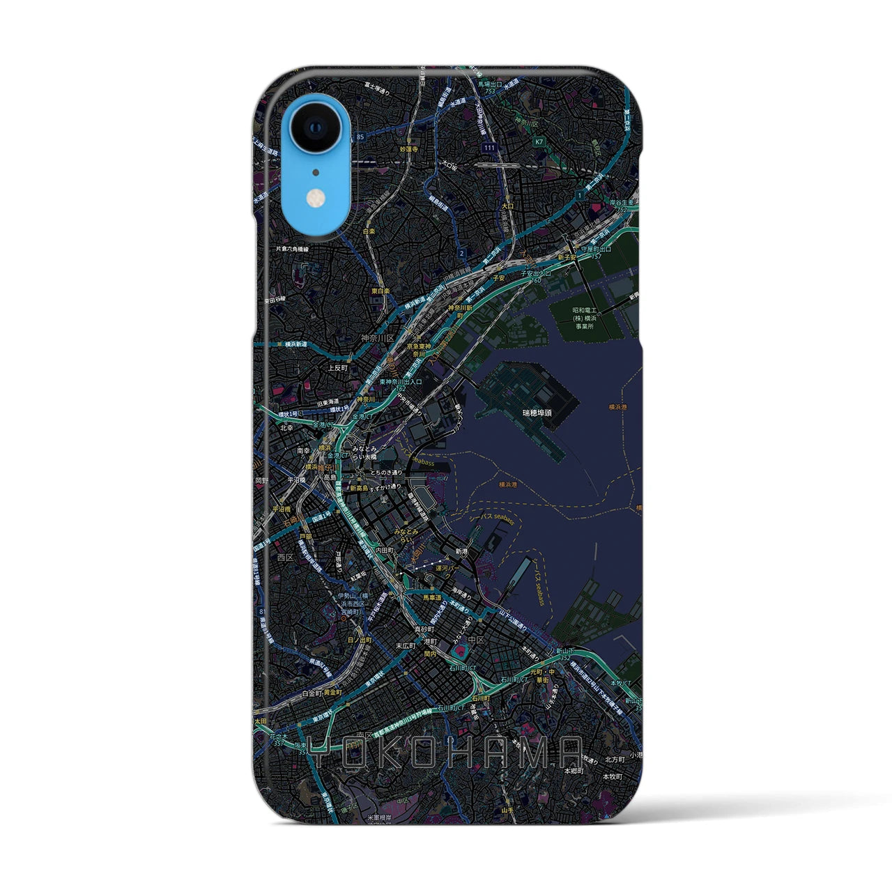 【横浜3(神奈川県)】地図柄iPhoneケース(バックカバータイプ)