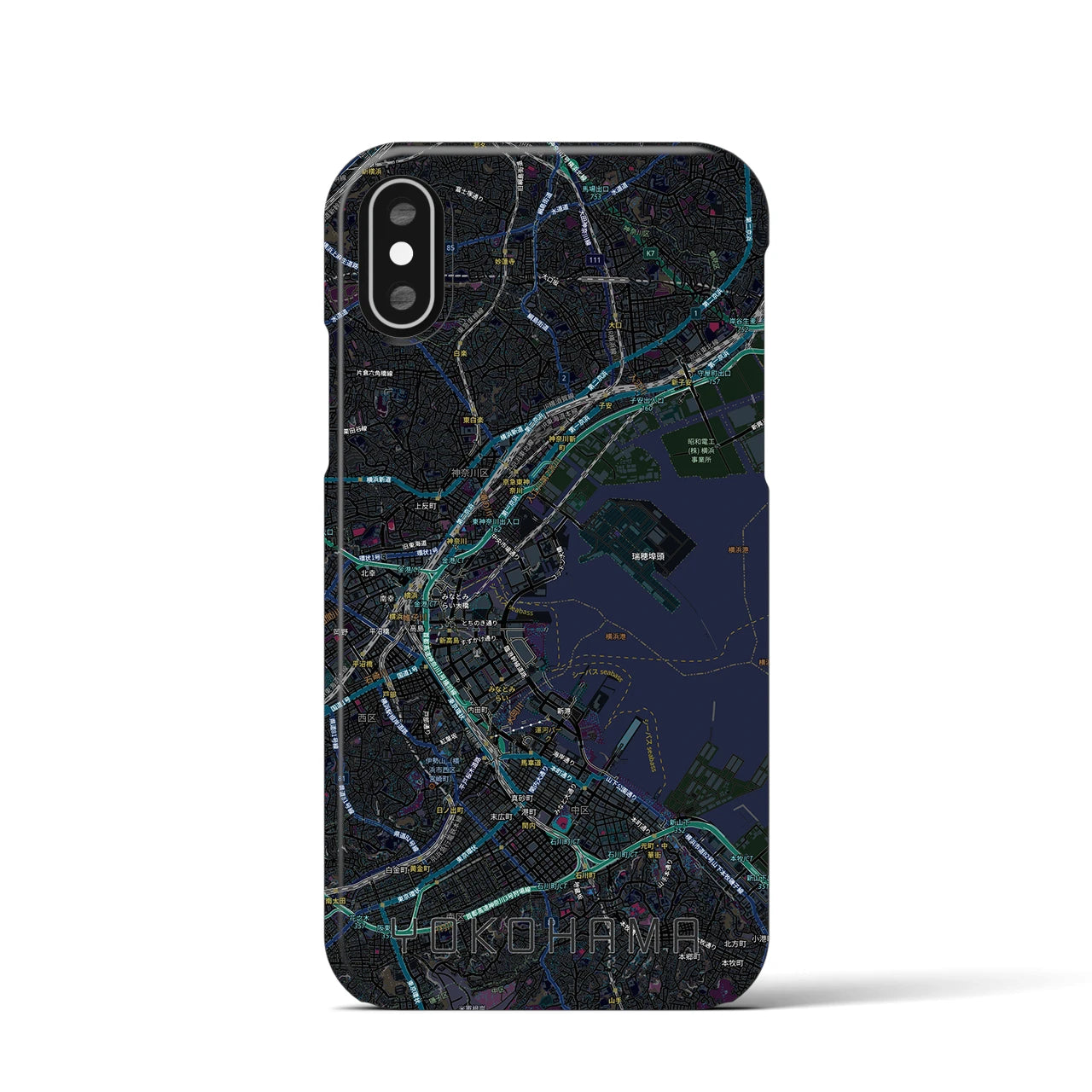 【横浜3(神奈川県)】地図柄iPhoneケース(バックカバータイプ)