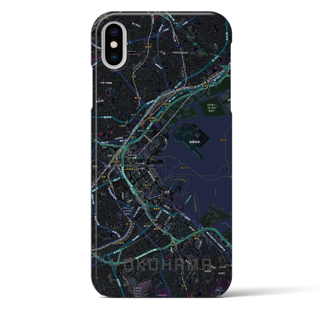 【横浜3(神奈川県)】地図柄iPhoneケース(バックカバータイプ)