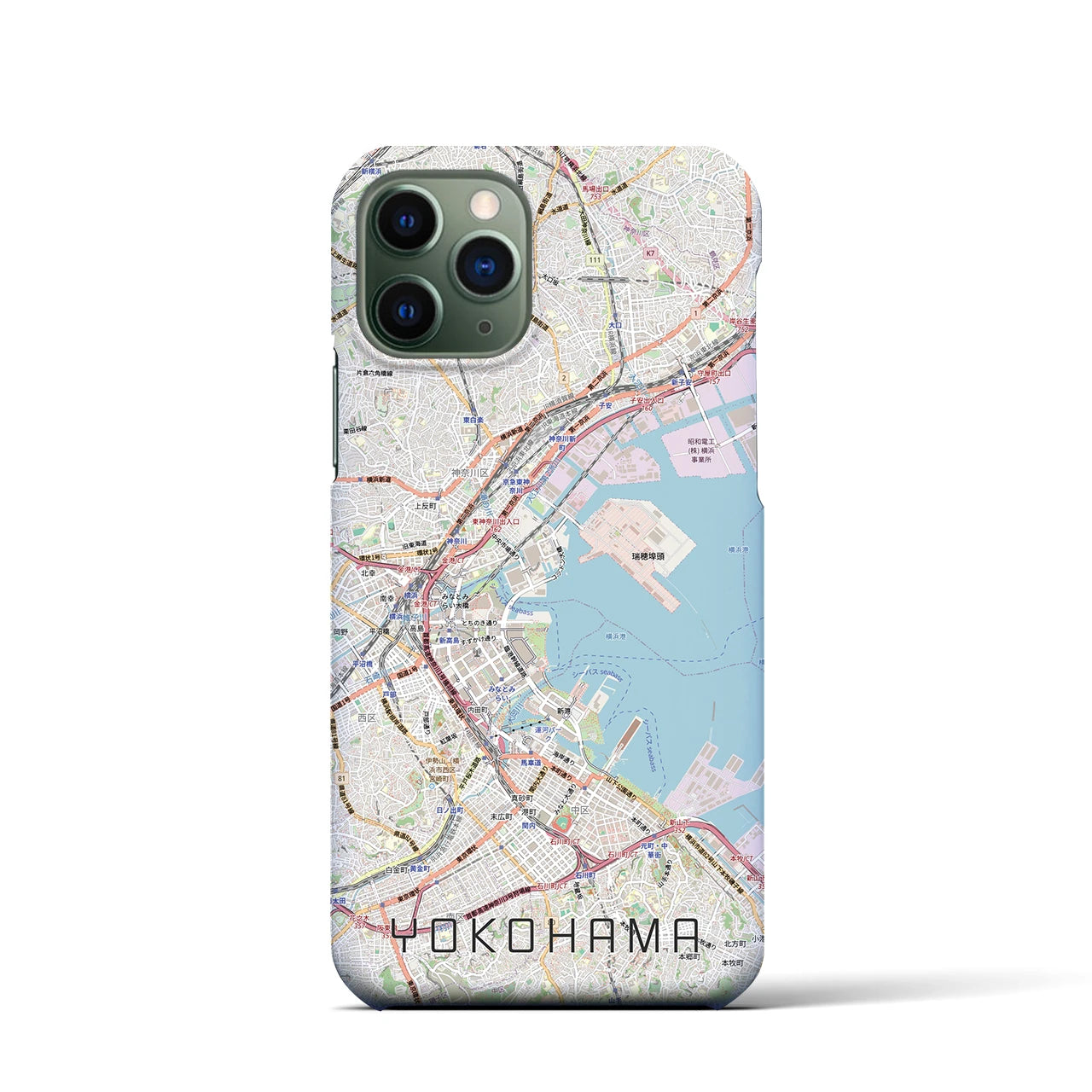 【横浜3(神奈川県)】地図柄iPhoneケース(バックカバータイプ)