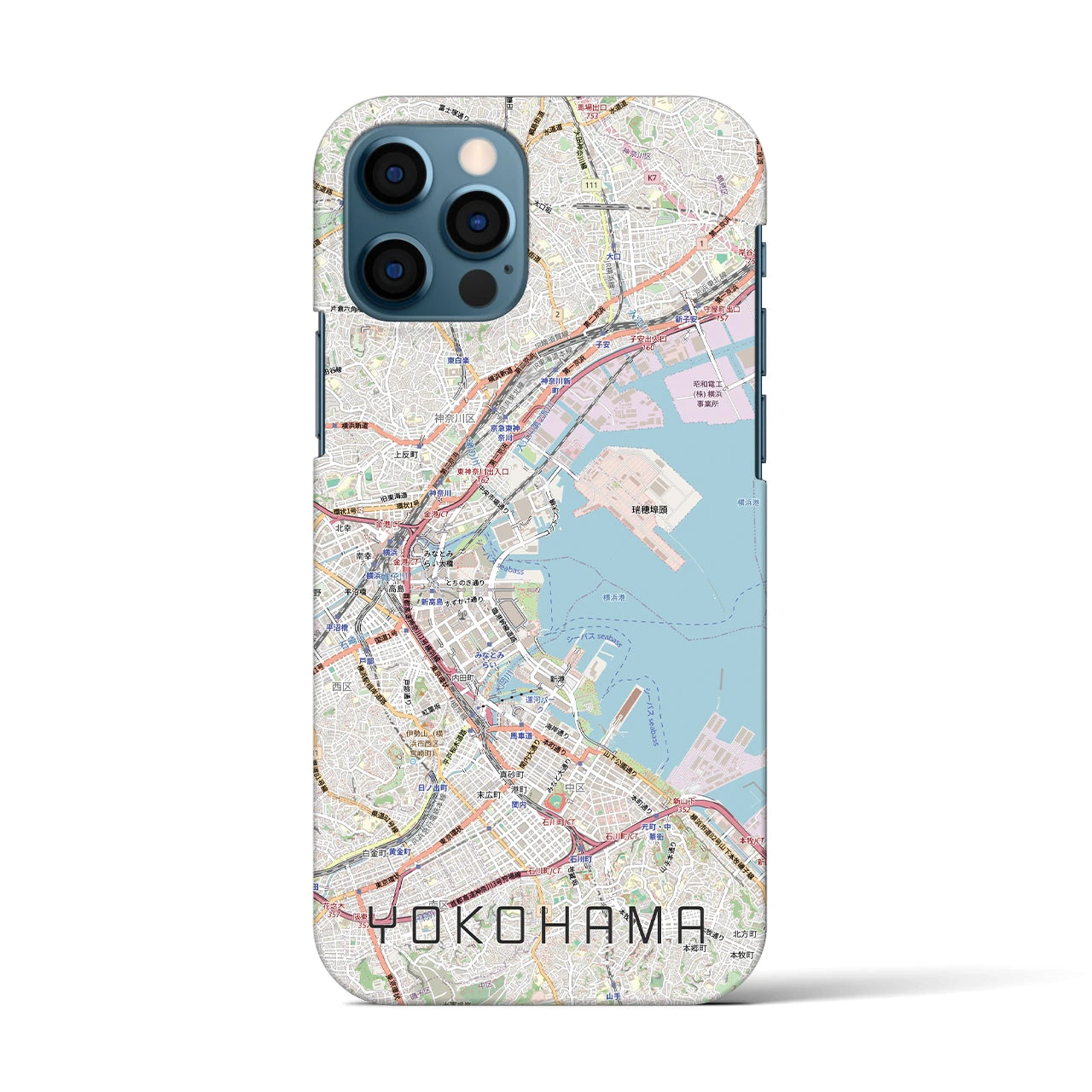 【横浜3(神奈川県)】地図柄iPhoneケース(バックカバータイプ)