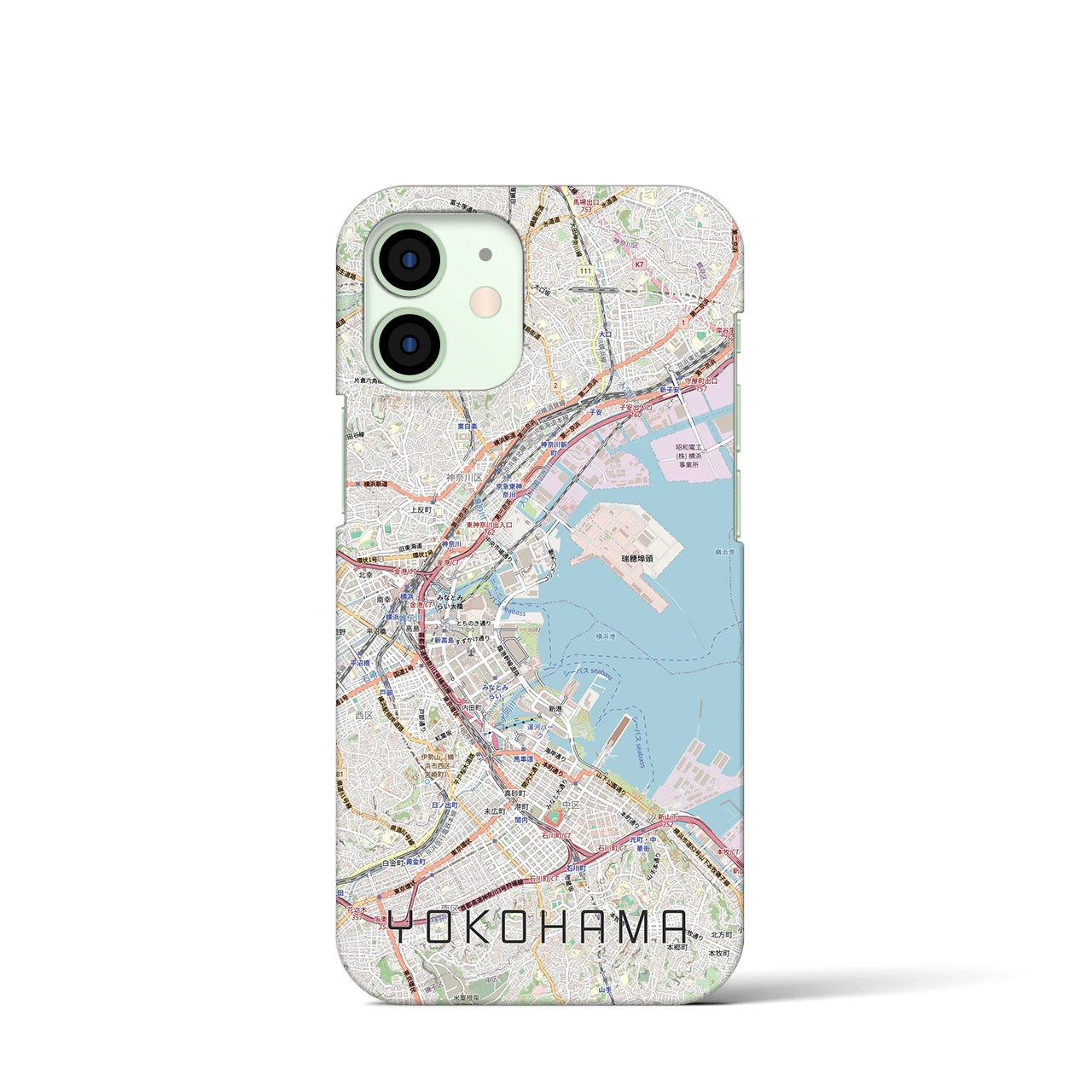 【横浜3(神奈川県)】地図柄iPhoneケース(バックカバータイプ)