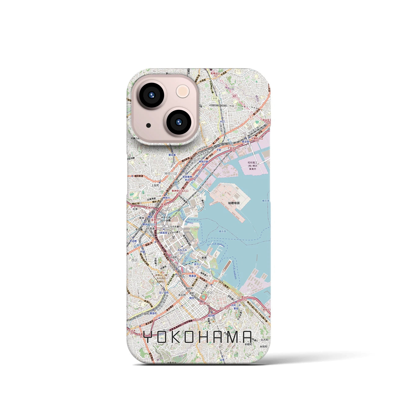 【横浜3(神奈川県)】地図柄iPhoneケース(バックカバータイプ)
