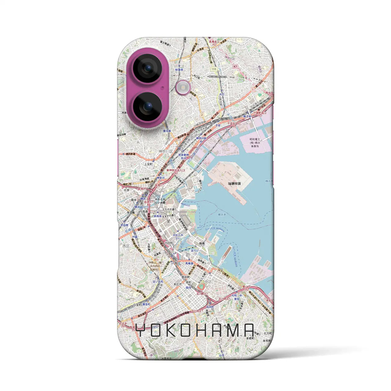 【横浜3(神奈川県)】地図柄iPhoneケース(バックカバータイプ)
