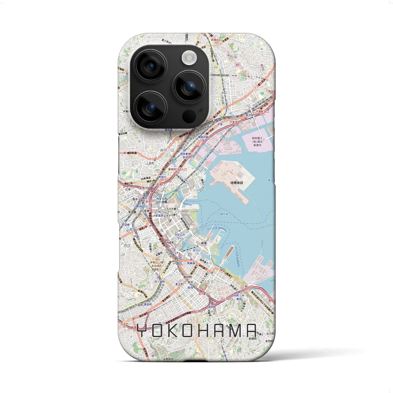 【横浜3(神奈川県)】地図柄iPhoneケース(バックカバータイプ)