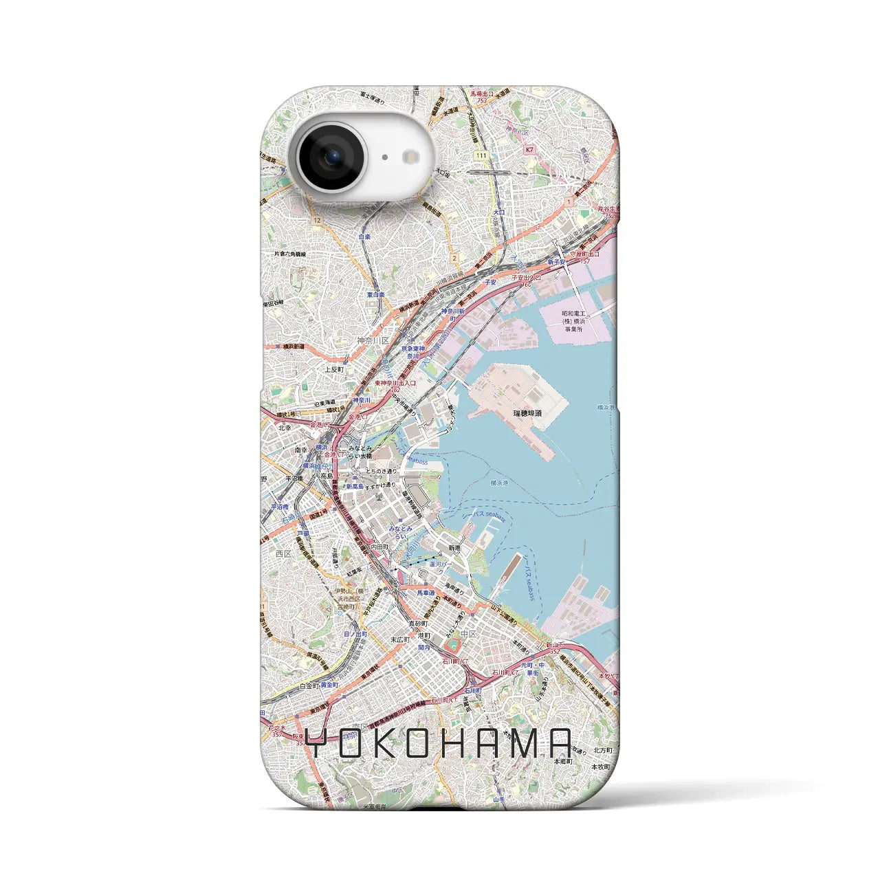 【横浜3(神奈川県)】地図柄iPhoneケース(バックカバータイプ)