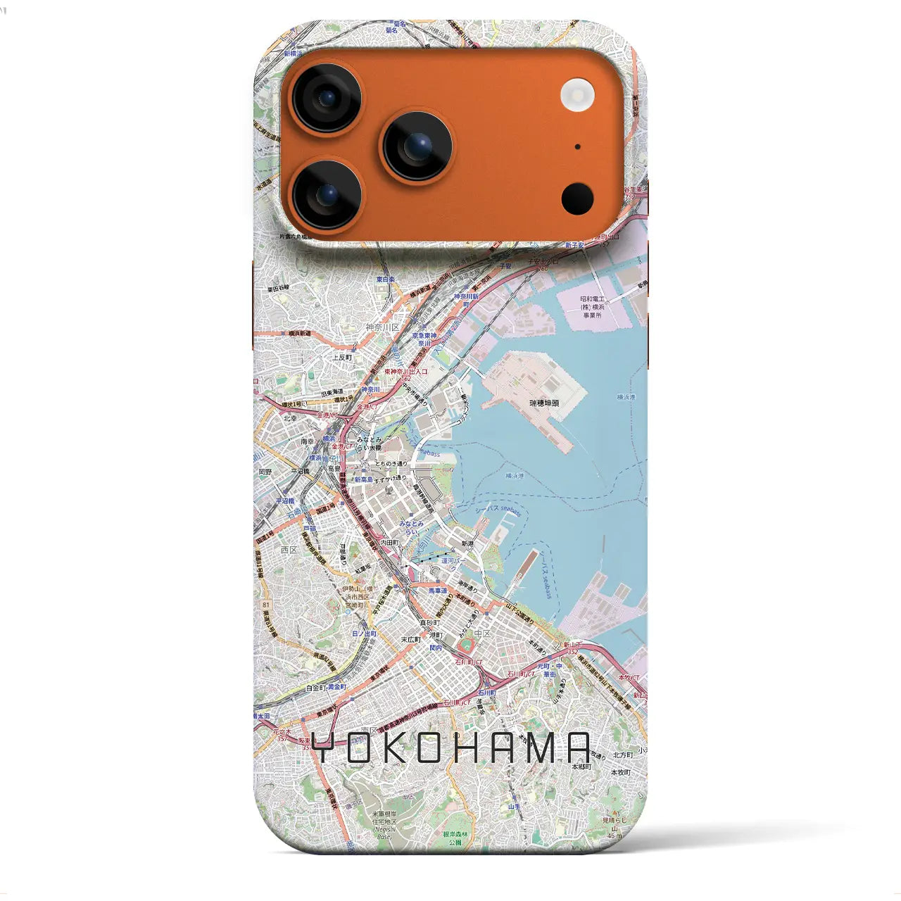 【横浜3(神奈川県)】地図柄iPhoneケース(バックカバータイプ)