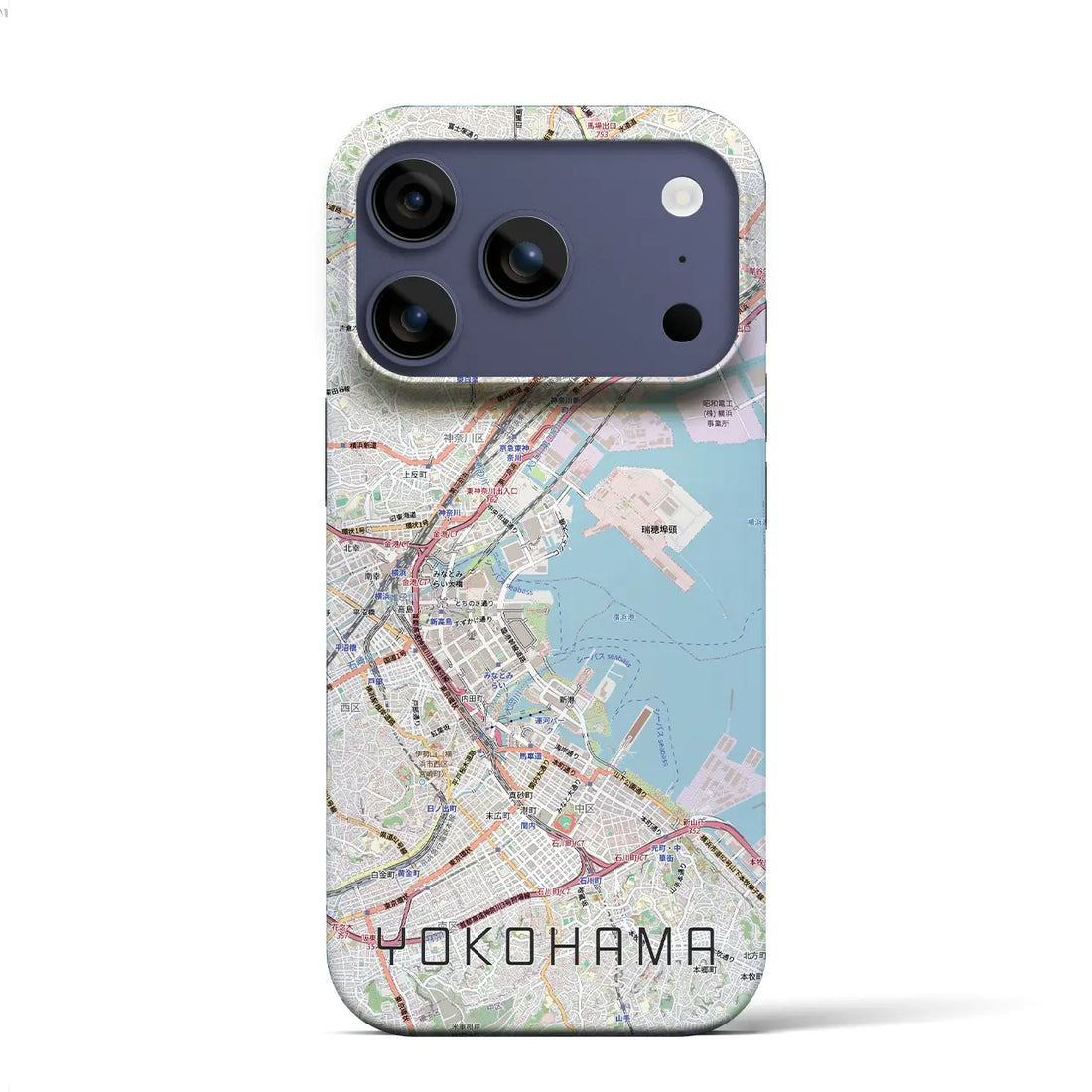 【横浜3(神奈川県)】地図柄iPhoneケース(バックカバータイプ)ナチュラル・iPhone 17 Pro Max 用