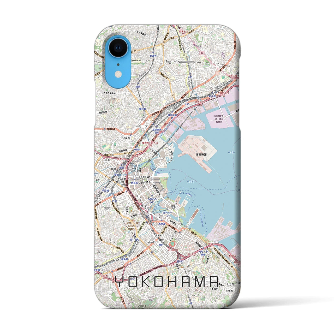 【横浜3(神奈川県)】地図柄iPhoneケース(バックカバータイプ)