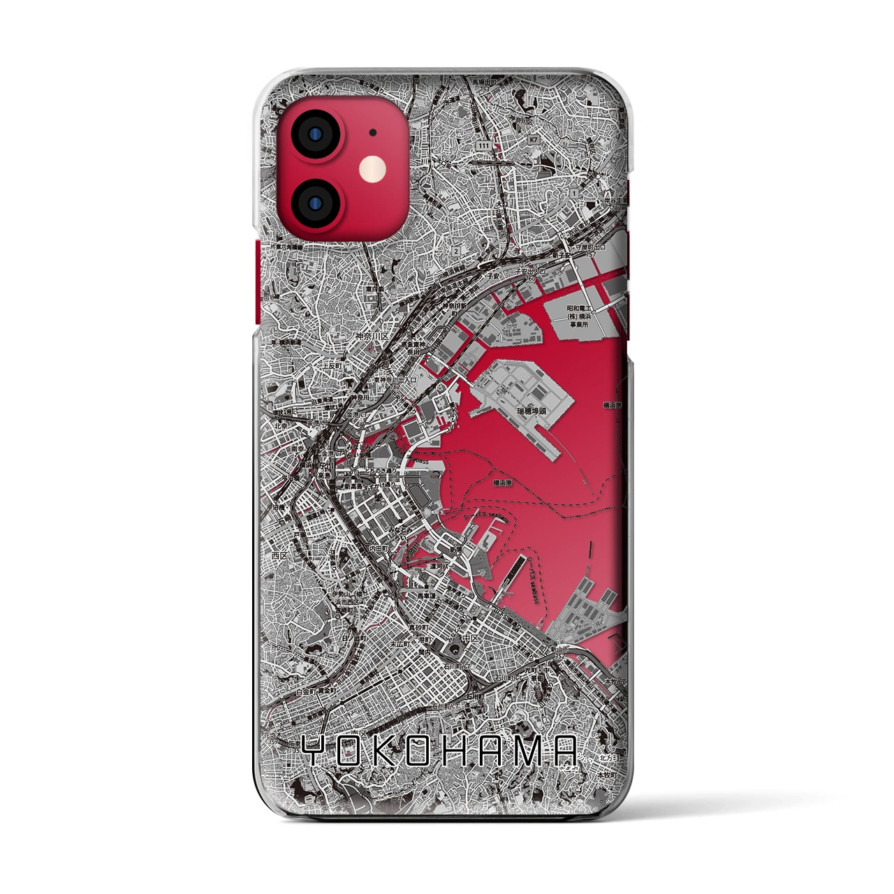 【横浜3(神奈川県)】地図柄iPhoneケース(クリアタイプ)