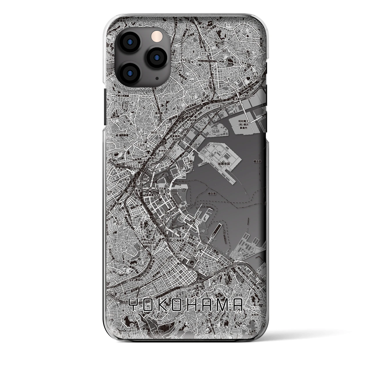 【横浜3(神奈川県)】地図柄iPhoneケース(クリアタイプ)