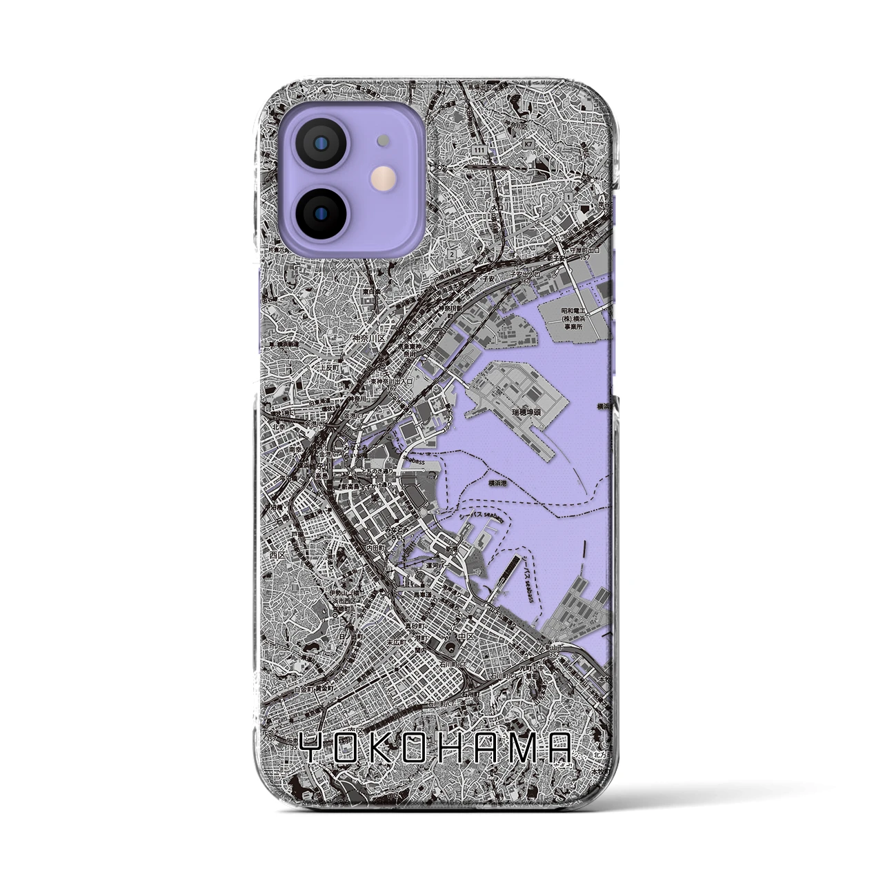 【横浜3(神奈川県)】地図柄iPhoneケース(クリアタイプ)