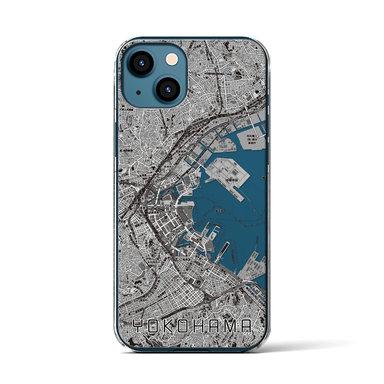 【横浜3(神奈川県)】地図柄iPhoneケース(クリアタイプ)