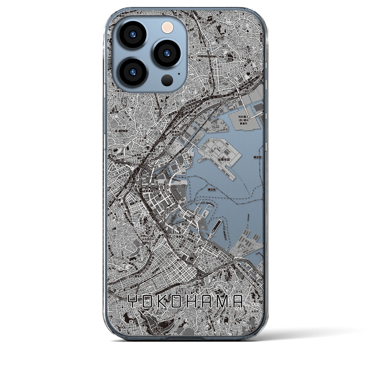 【横浜3(神奈川県)】地図柄iPhoneケース(クリアタイプ)