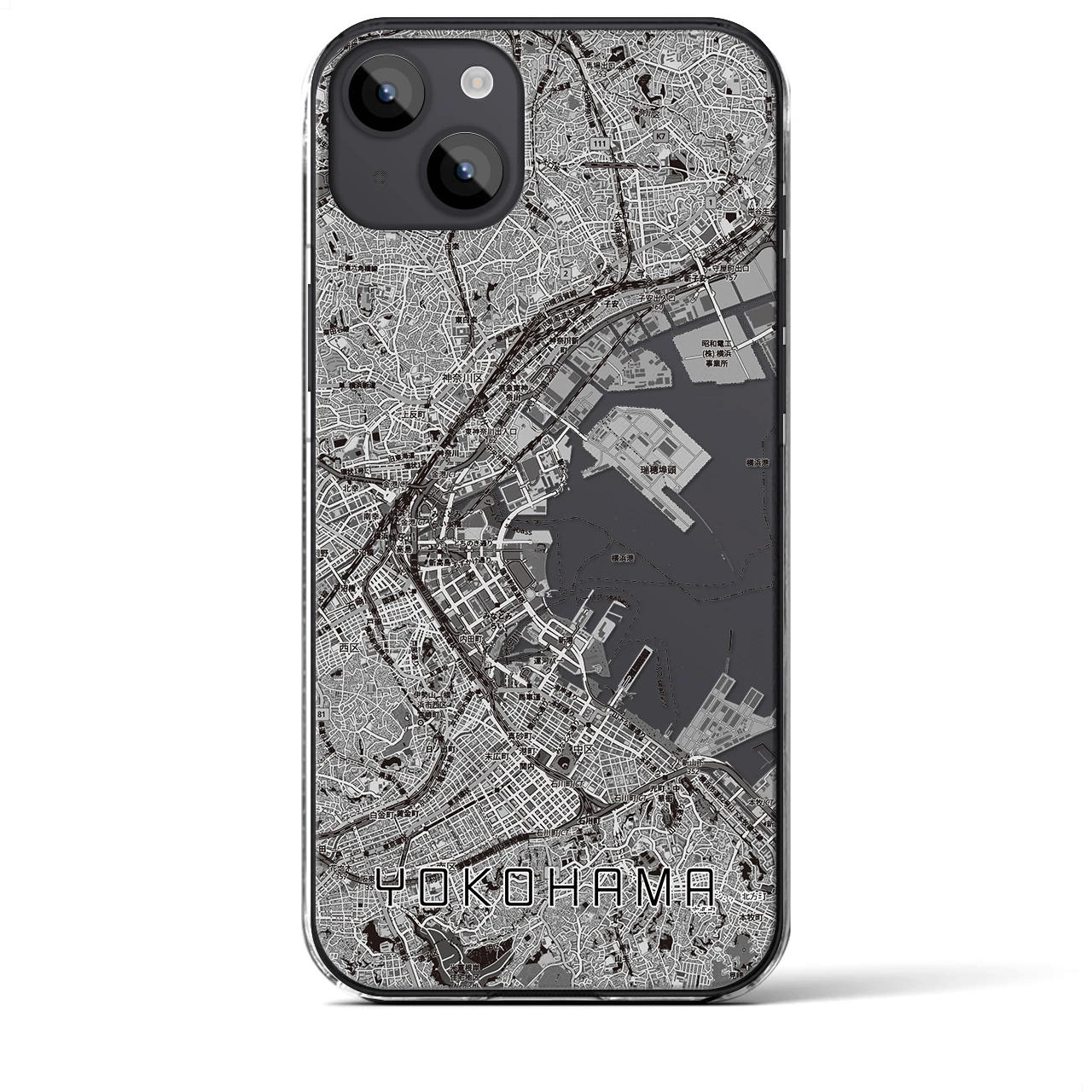 【横浜3(神奈川県)】地図柄iPhoneケース(クリアタイプ)