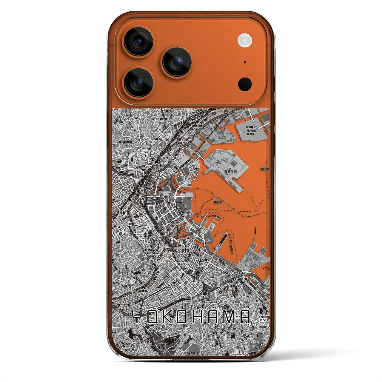 【横浜3(神奈川県)】地図柄iPhoneケース(クリアタイプ)