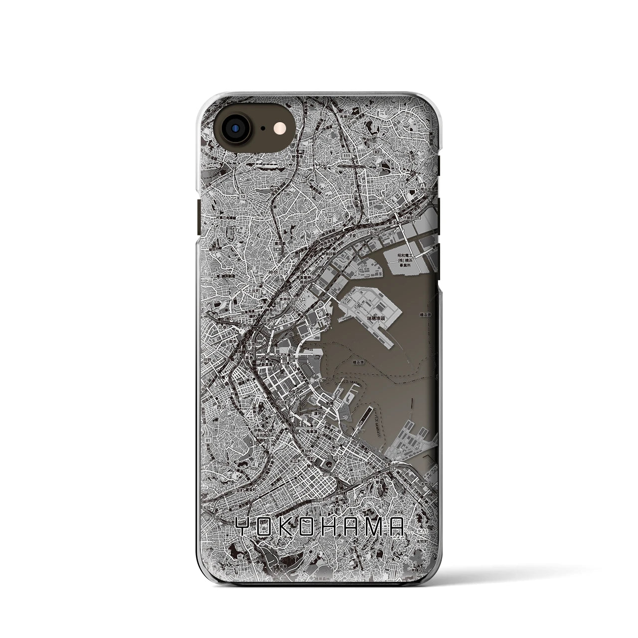 【横浜3(神奈川県)】地図柄iPhoneケース(クリアタイプ)