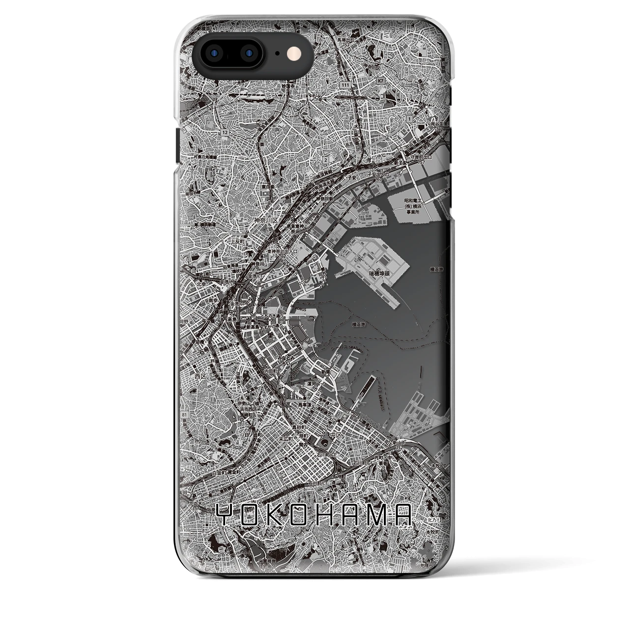 【横浜3(神奈川県)】地図柄iPhoneケース(クリアタイプ)