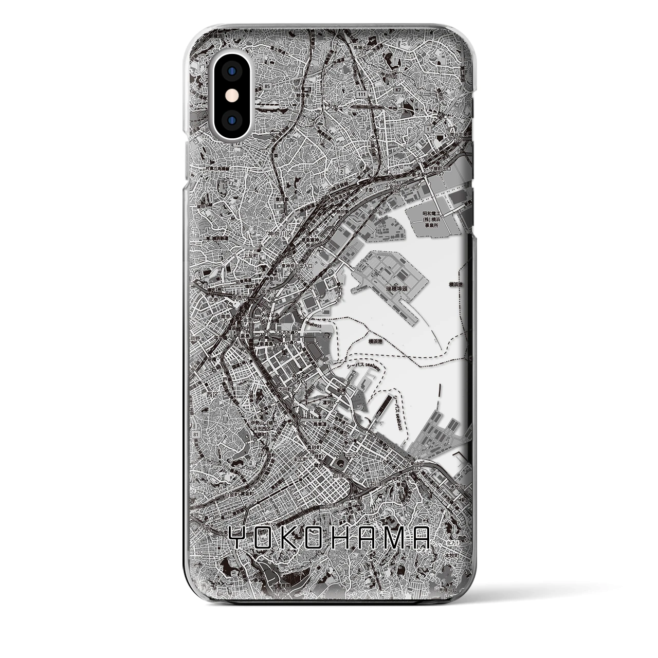 【横浜3(神奈川県)】地図柄iPhoneケース(クリアタイプ)