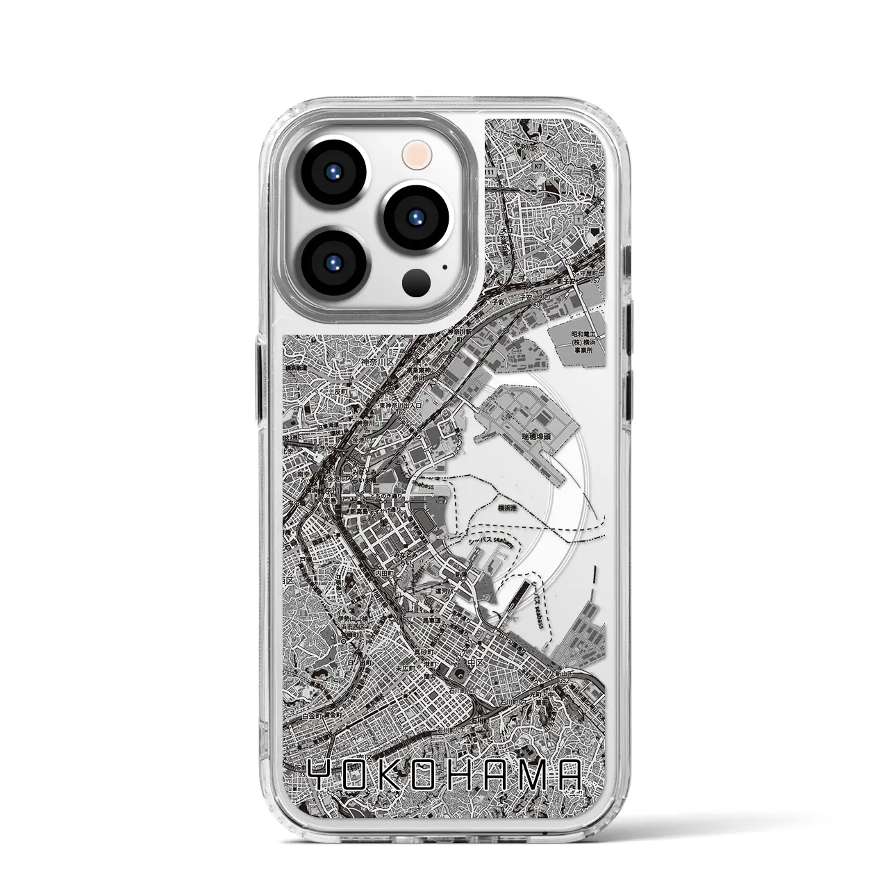 【横浜3(神奈川県)】地図柄iPhoneケース(MagSafeタイプ)