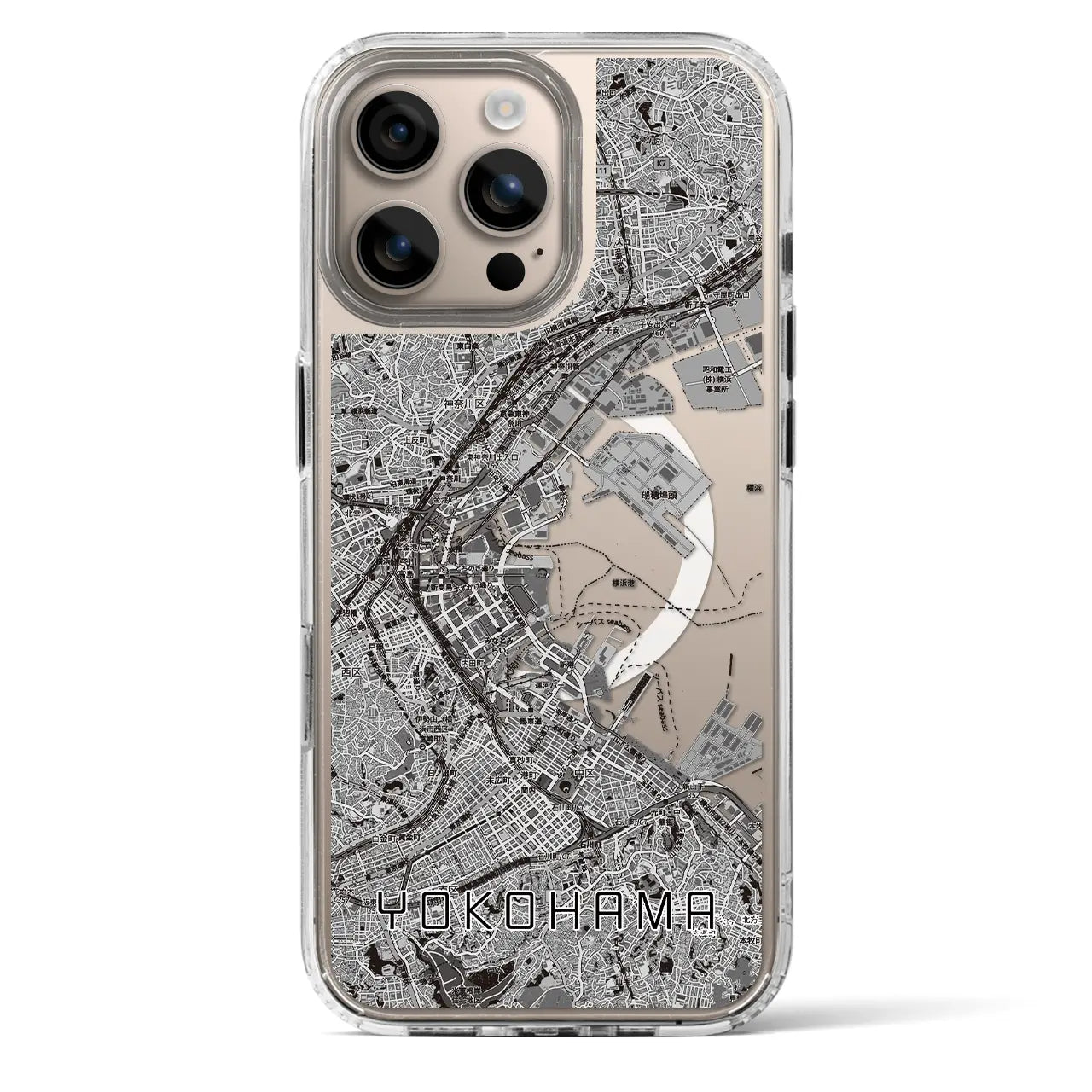 【横浜3(神奈川県)】地図柄iPhoneケース(MagSafeタイプ)