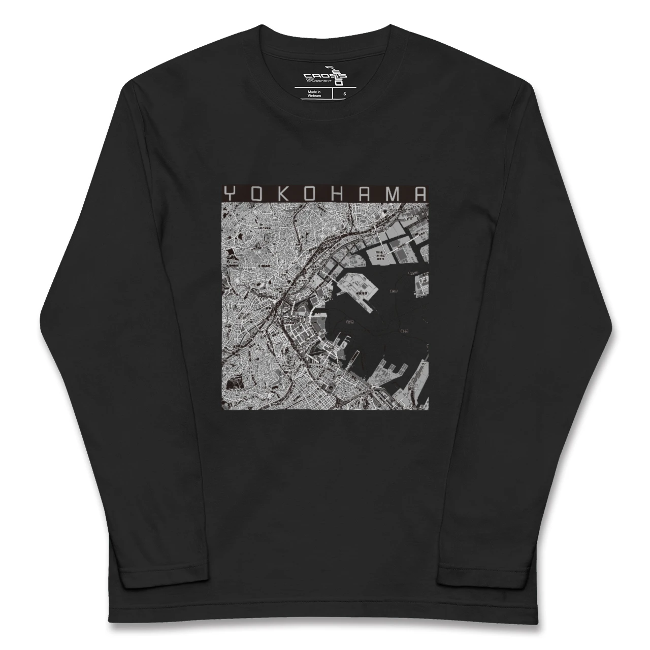 【横浜3(神奈川県)】地図柄ロングスリーブTシャツ