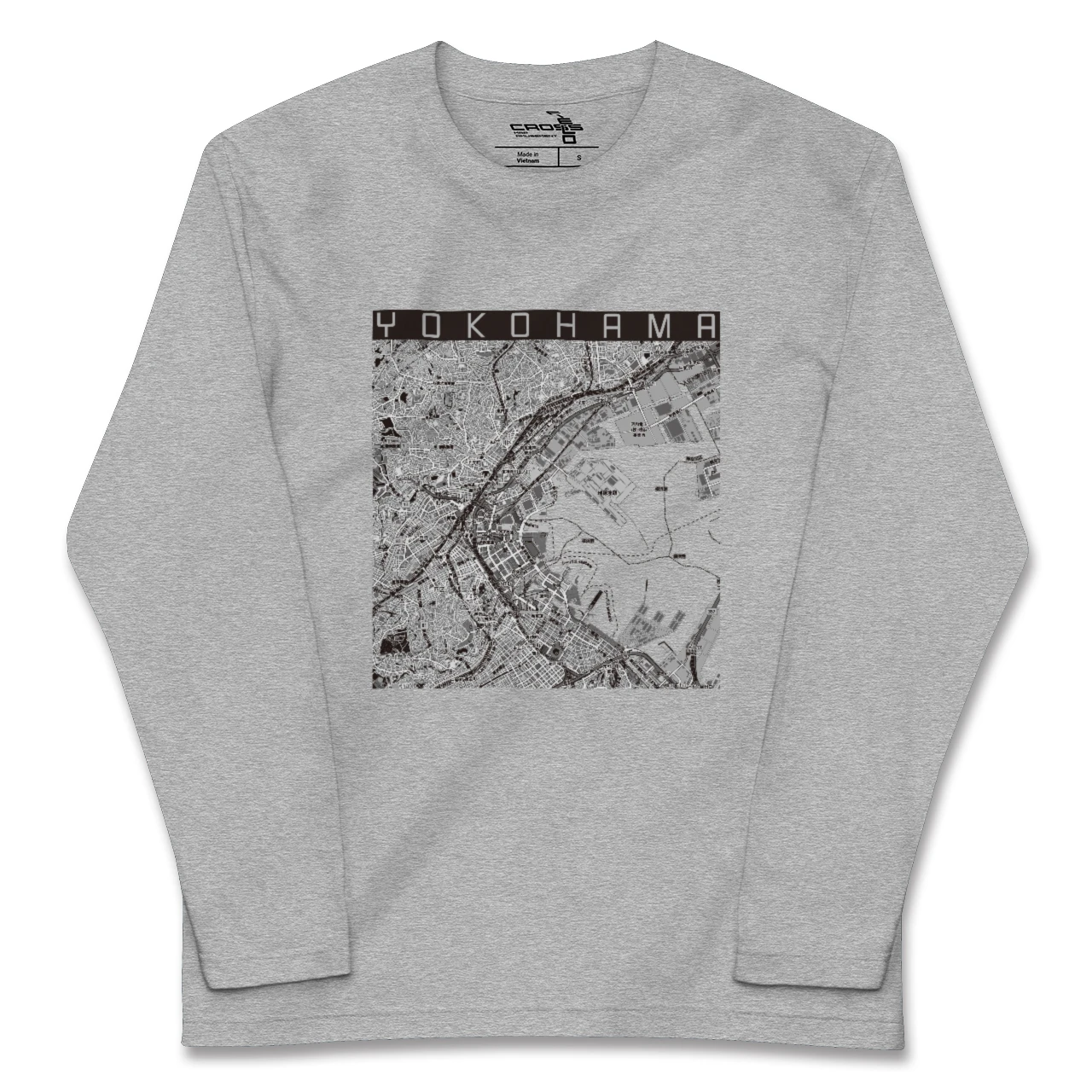 【横浜3(神奈川県)】地図柄ロングスリーブTシャツ