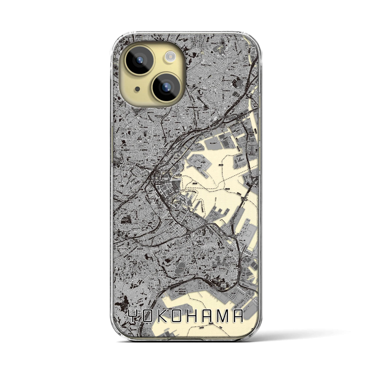 【横浜(神奈川県)】地図柄iPhoneケース(クリアタイプ)
