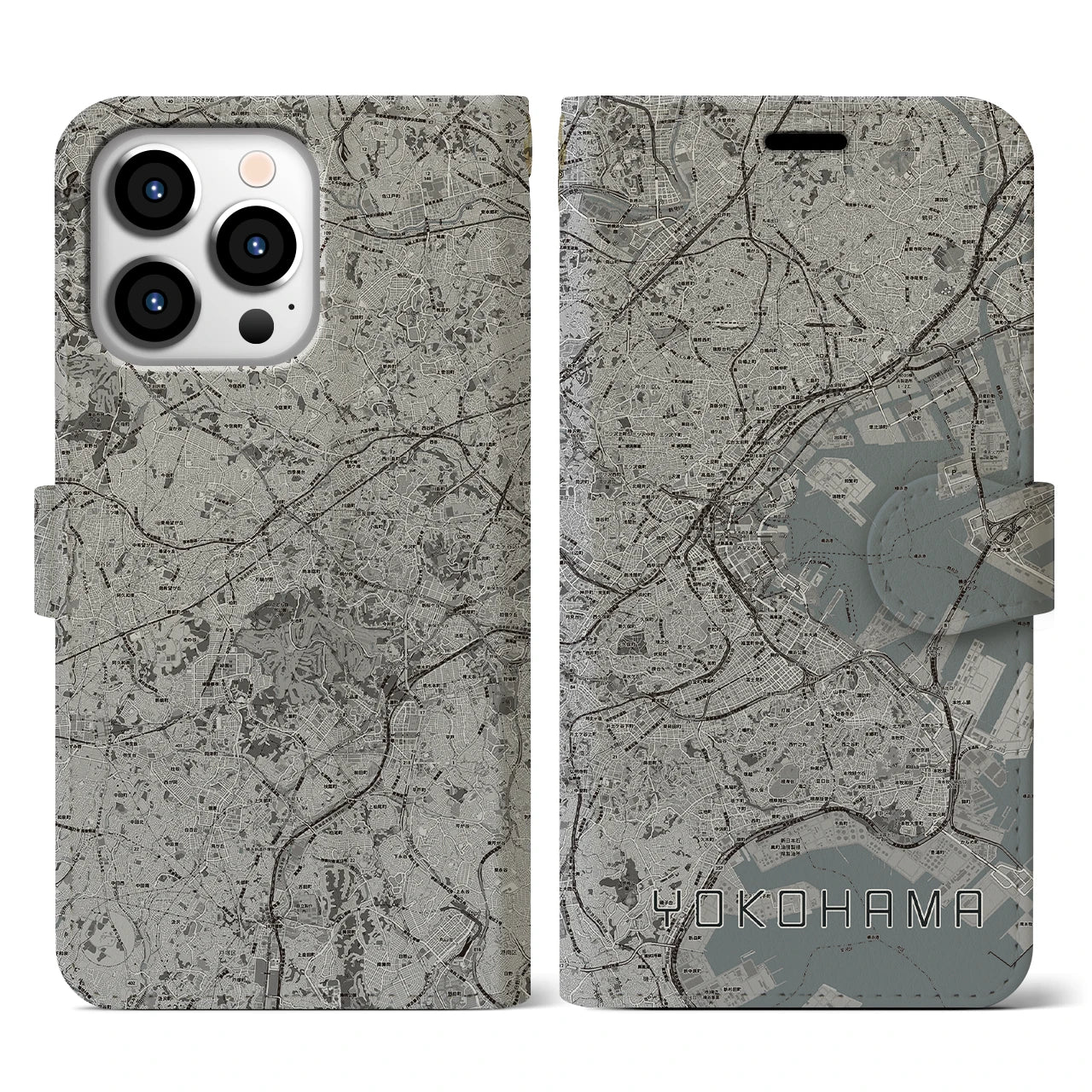 【横浜(神奈川県)】地図柄iPhoneケース(手帳タイプ)