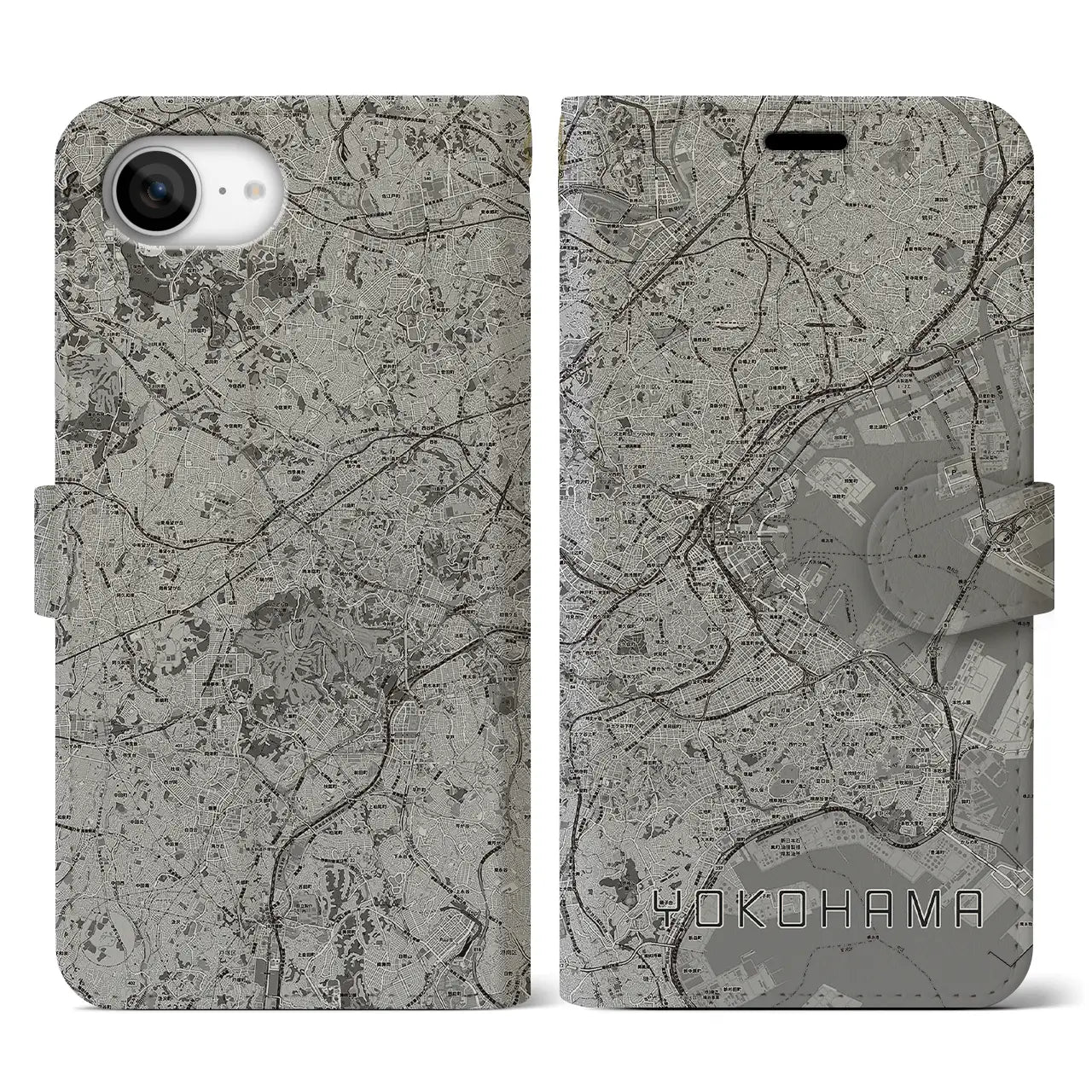 【横浜(神奈川県)】地図柄iPhoneケース(手帳タイプ)