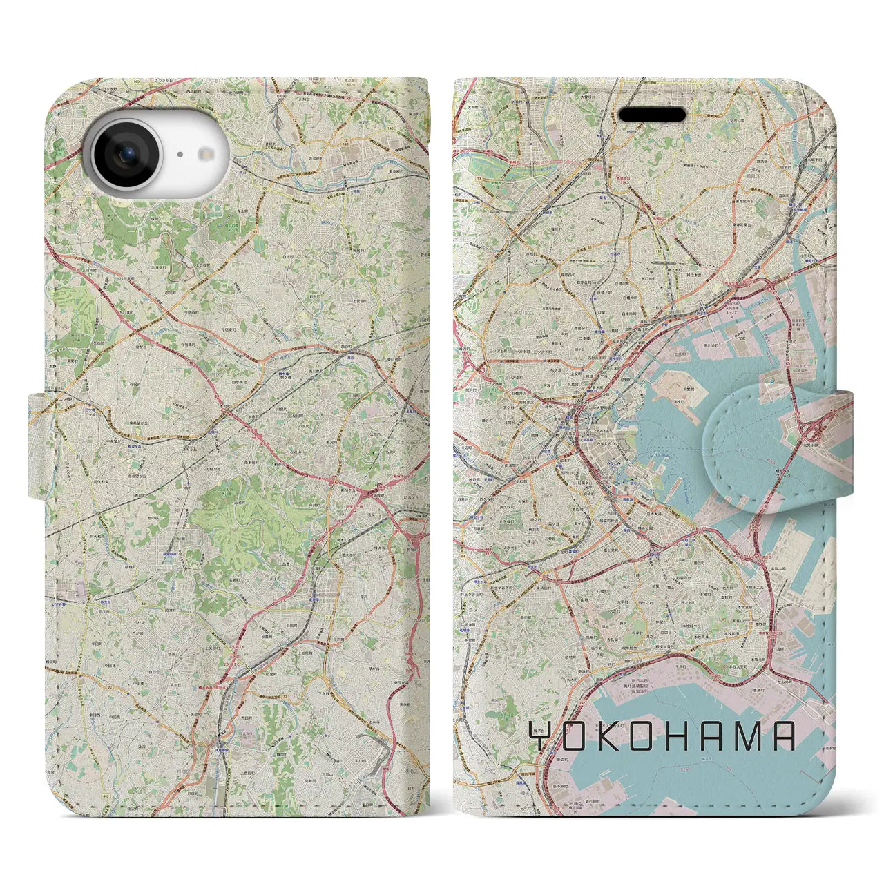 【横浜(神奈川県)】地図柄iPhoneケース(手帳タイプ)