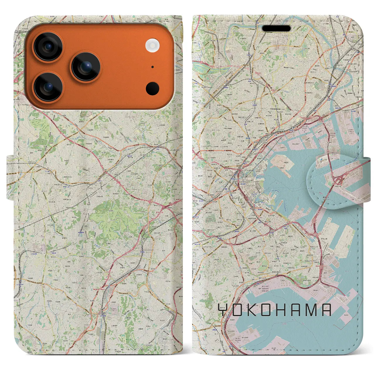 【横浜(神奈川県)】地図柄iPhoneケース(手帳タイプ)