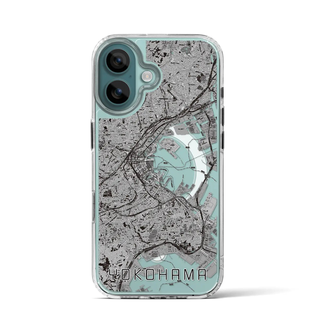 【横浜(神奈川県)】地図柄iPhoneケース(MagSafeタイプ)モノトーン・iPhone 16 Pro 用