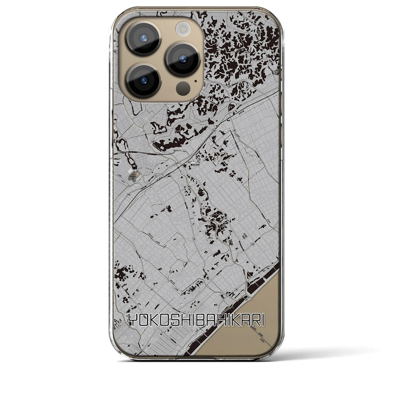 【横芝光(千葉県)】地図柄iPhoneケース(クリアタイプ)