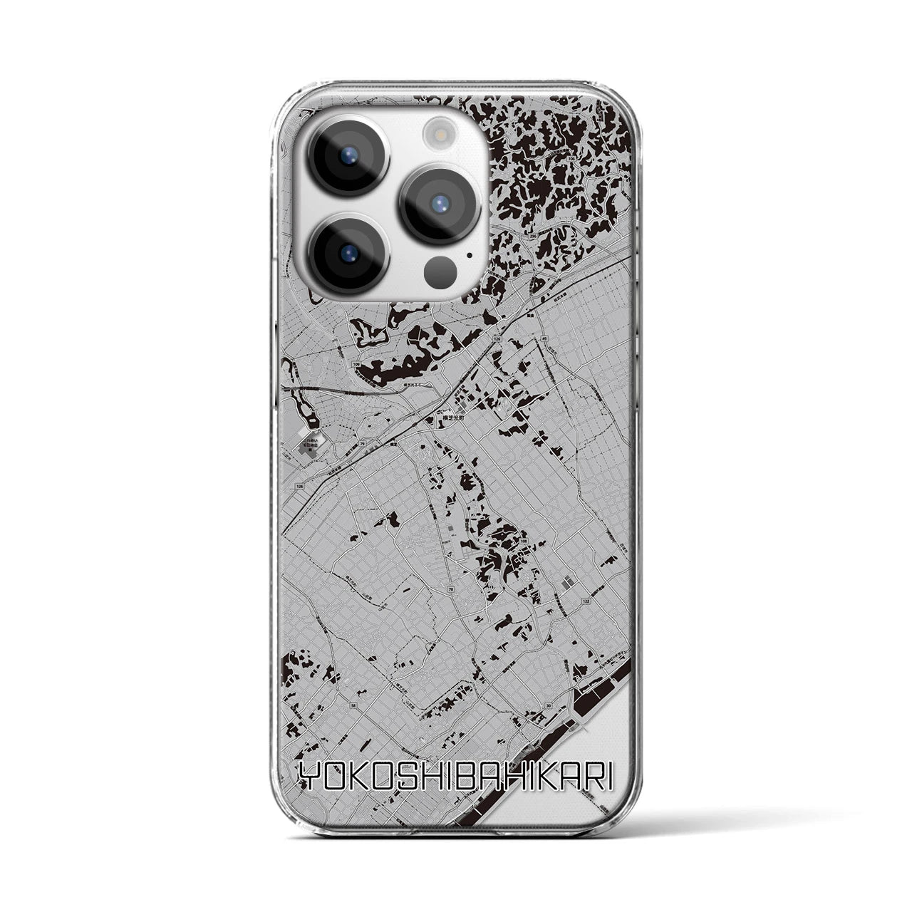 【横芝光(千葉県)】地図柄iPhoneケース(クリアタイプ)