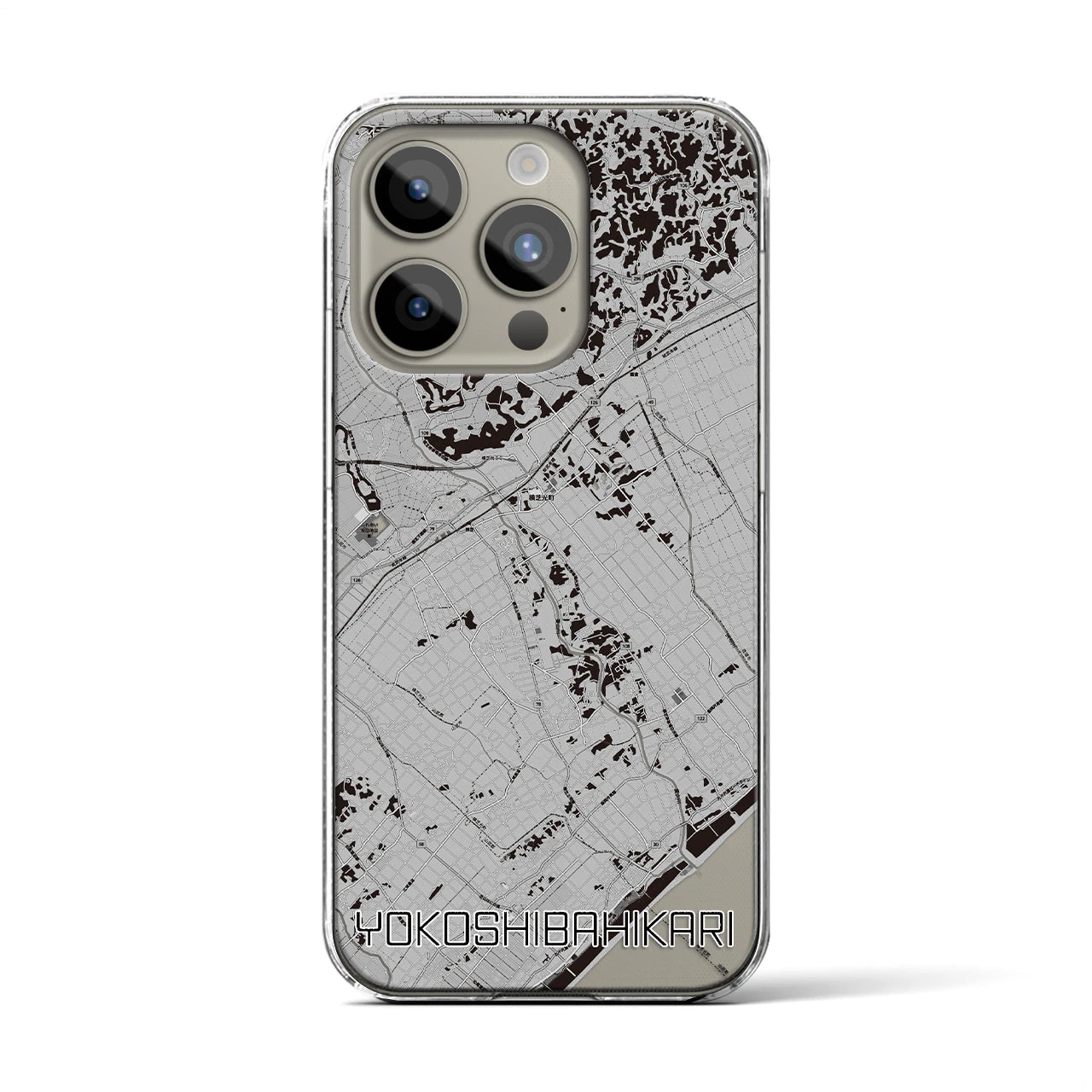 【横芝光(千葉県)】地図柄iPhoneケース(クリアタイプ)